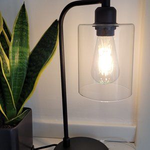 Industrial bedside table lamp